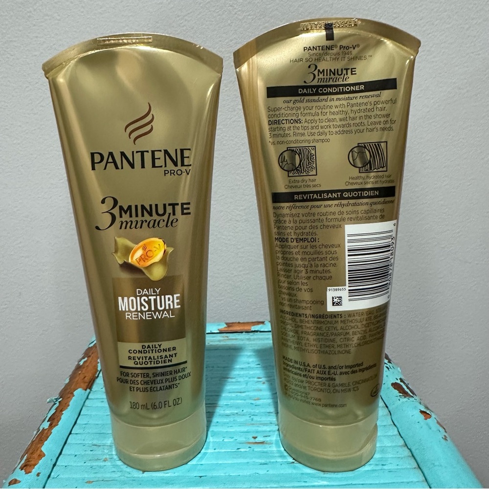 NEW TWO Pantene Pro-V 3 Minute Miracle Daily Moisture Renewal Deep Conditioner